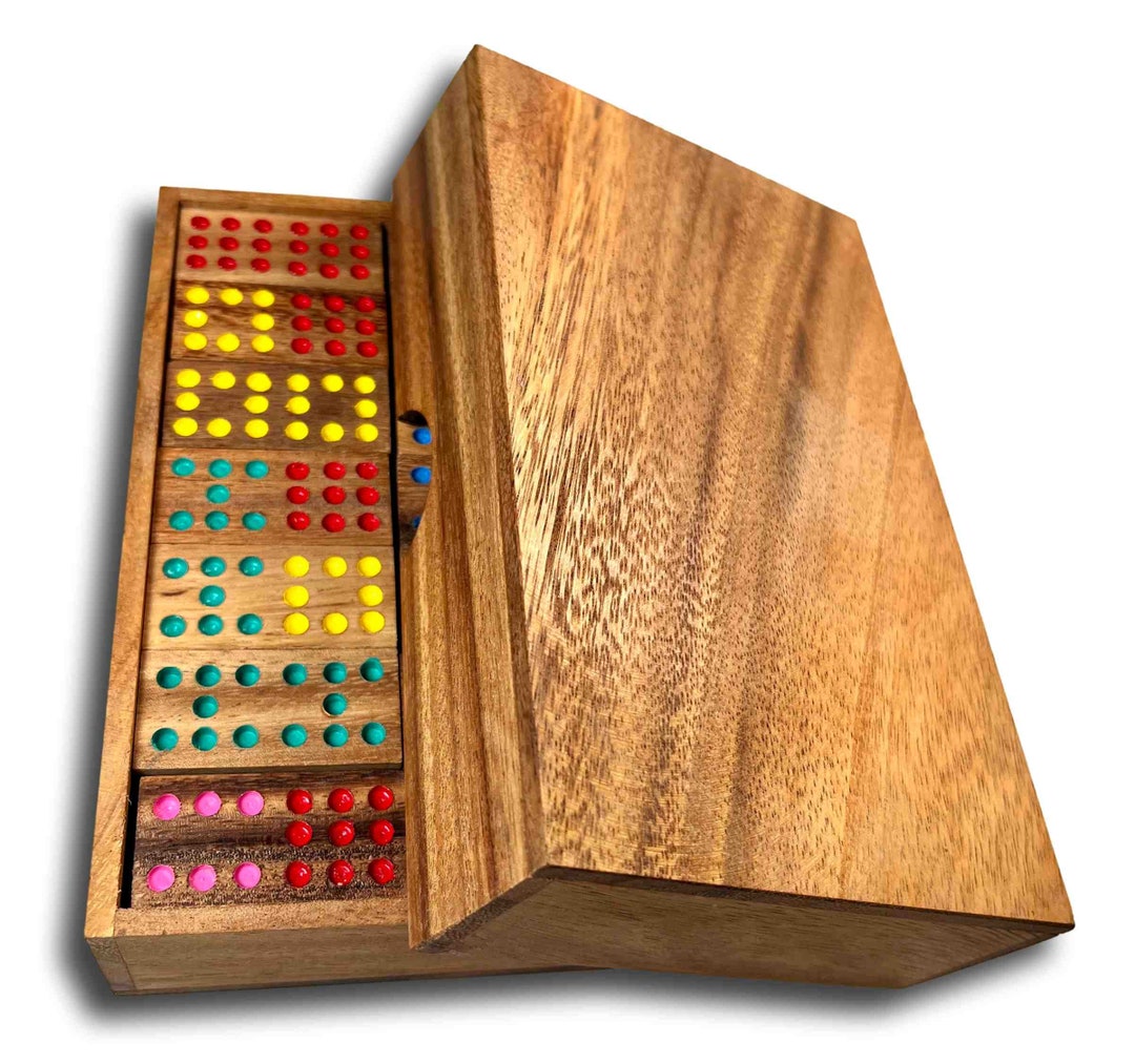 Dominoes Set Double 9, Wooden Dominoes Set, Handcrafted Domino Game ...