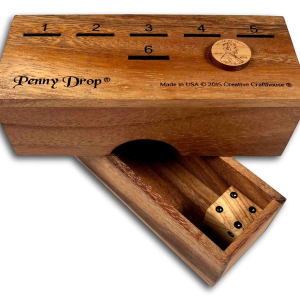 Penny Drop Spiel Kleine Version - Ein lustiges Familien oder Bar Spiel - Münzspiel - Holzbrettspiel für Erwachsene - Vatertagsgeschenk - Trinkspiel