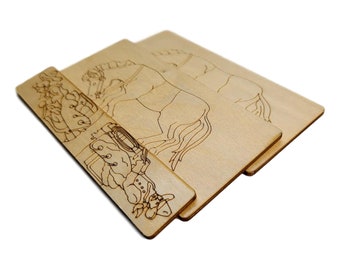 Trick Mules Jockey Puzzle - Historic Wooden Brain Teaser | Inspired by Sam Loyd | Classic Tabletop Game | Unique Gift for Puzzle Lovers