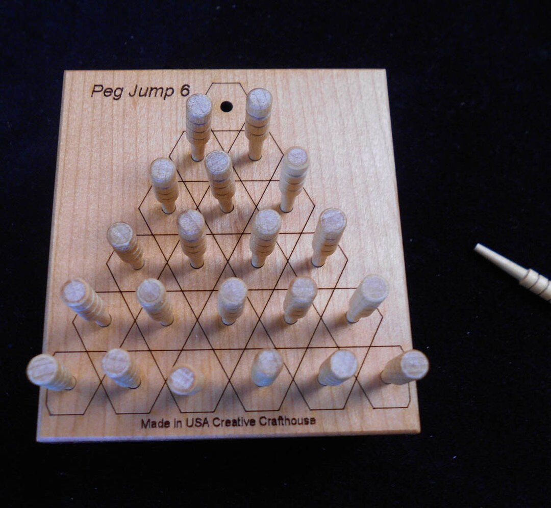 Peg Jump 6 More Complex Version of the Familiar Triangle Jump Puzzle Etsy