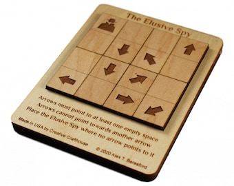 Herausforderndes Kaffeetischpuzzle für Jugendliche und Erwachsene - Das schwer fassbare Spionagepuzzle, 8-teiliges Holz-Denkspiel