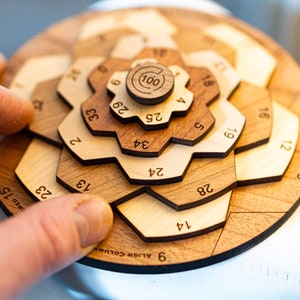 Revolving Century II Wooden Puzzle, Rotating Brain Teaser Puzzle, Wood Math Puzzle, Mind Puzzle, Challenging Logic Puzzle, Nerdy Gift