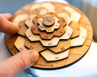 Century II Holzpuzzle, Drehdenkpuzzle, Dreh-Denkspiel, Puzzle, Mathe-Puzzle, Geburtstagsgeschenk, Holz Puzzle, Geburtstagsgeschenk