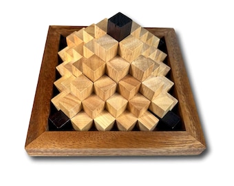 Puzzle en bois impossible Pyramide folle | Casse-tête pyramide 3D pour adultes | Jeu de logique difficile de niveau 10