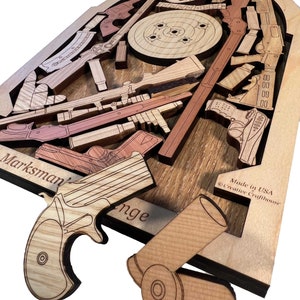 Marksman's Challenge wood picture frame puzzle