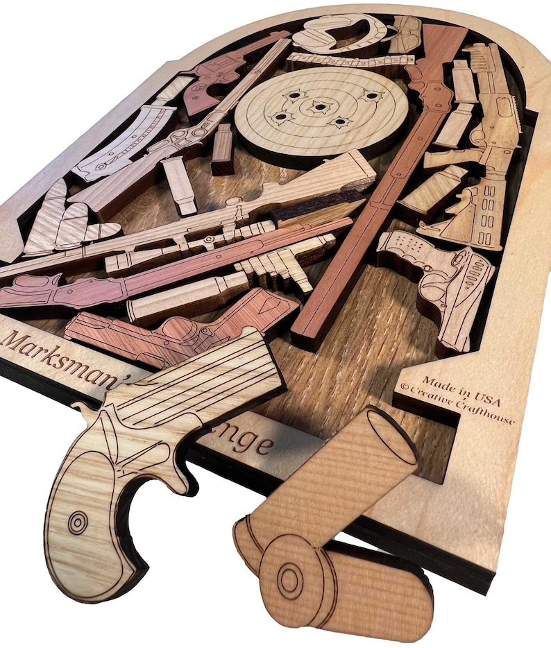 Marksman's Challenge wood picture frame puzzle