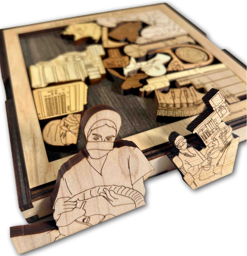 Anesthesiologist Wood Picture Frame Puzzle. Wood cover included. Made and designed by Creative Crafthouse in Hudson, Florida.