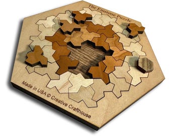Wooden Geometry STEM Puzzle: Einstein Logic Brain Teaser Game, Intermediate Difficulty, Desk Decor