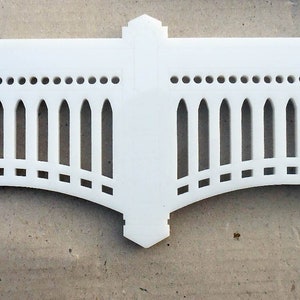 Baseball Stadium Facade Wall Decor - 72&quot; x 7&quot; x 1/4&quot; thick White Acrylic - Game Room Decor, Sports Wall Art, Man Cave Decor, Dad Gift