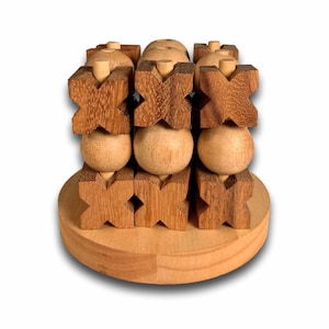 3D Tic Tac Toe, Coffee Table Game, Classic Game, Strategy Game, Travel Game, Family Game, Fun Game, Wooden 9 Pegs Game, Brain Teaser Game