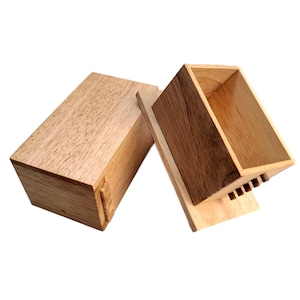 Wood Puzzle Box, Secret Lock Box, Difficult Puzzle Box, Stash Box With Hidden Compartment, Treasure Box, Escape Room Decor, Brain Teaser