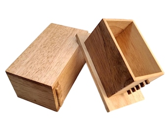 Premium Wood Puzzle Box, Secret Lock Box, Difficult Puzzle Box, Stash Box With Hidden Compartment, Treasure Box, Escape Room Decor