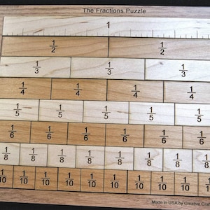 Brüche Puzzle, Mathe Spiel aus Holz, Montessori Puzzle, Mathe Spielzeug, Homeschool Mathe Spiel, Lernspielzeug, Bruchlehre, Mathe Geschenk
