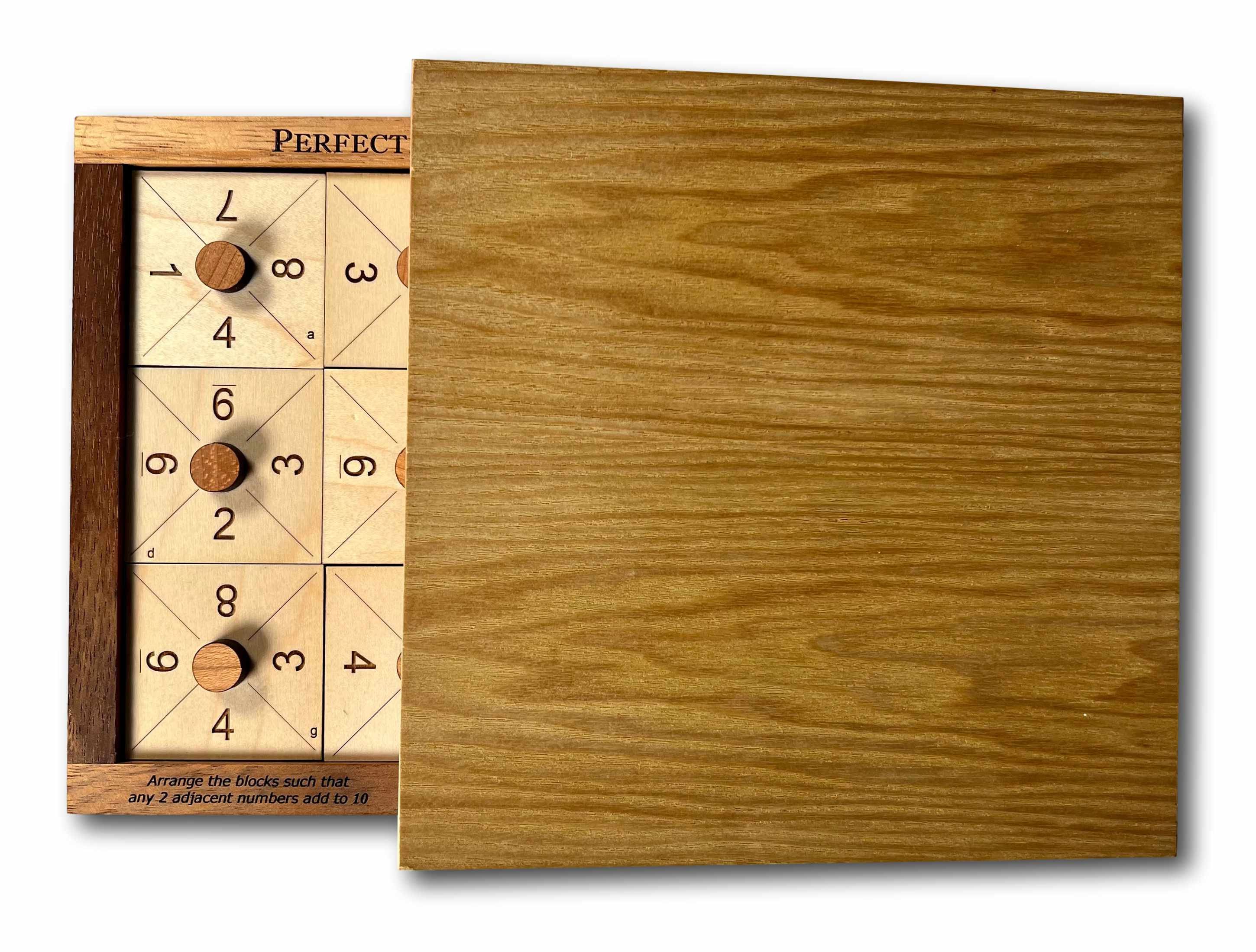 Perfect 10 Wood Brain Teaser Puzzle Get All Adjacent Numbers to Add to 10 -   Israel