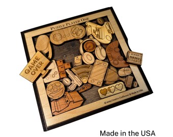 24 Piece wooden puzzle with laser engraving - perfect puzzle for adults, teen boys and gamers