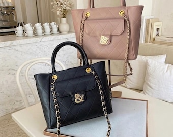 DIKA 26Cm Lovera – Genuine New Zealand Lambskin Leather, Quilted Drawstring Tote, Lightweight Shoulder – by Lovera