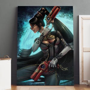 Poster Bayonetta - oeuvre d&#39;art murale Jeanne - décoration de jeu - impression sur toile #3