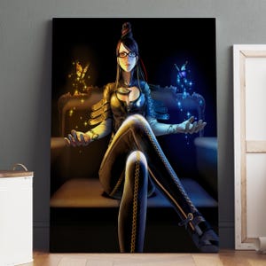 Poster Bayonetta - oeuvre d&#39;art murale Jeanne - décoration de jeu - impression sur toile