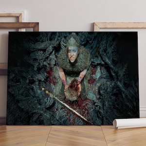 Poster Hellblade - oeuvre d&#39;art murale Le sacrifice de Senua - décoration de jeu - impression sur toile