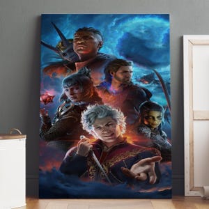Affiche Baldur&#39;s Gate - oeuvre d&#39;art murale Dark Urge - décoration de jeu - impression sur toile