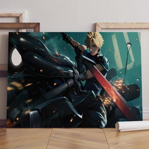 Póster de Final Fantasy - Tidus - Squall Leonhart - Decoración de videojuegos - Impresión en lienzo n.° 2
