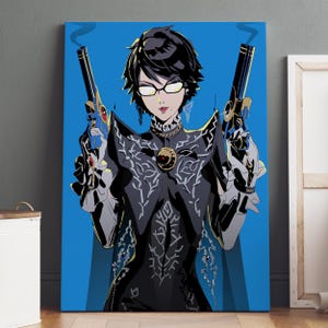 Poster Bayonetta - oeuvre d&#39;art murale Jeanne - décoration de jeu - impression sur toile #2