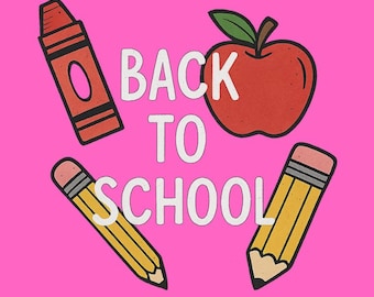 Back to School Cute Crayon and Pencil Design