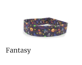 Fantasy | Dog Collar Collection | Dice, Castle, Potion, Stars, Treasure Chest | Adventure
