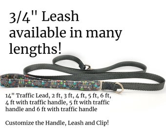 3/4" Matching dog leash with option for traffic handle at base | Match your dog collar
