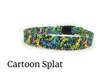 Cartoon Splat | Dog Collar Collection | Fun and Quirky | Multicolored