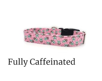 Fully Caffeinated | Fun and Quirky Food Dog Collar | Coffee Whipped Cream Treat