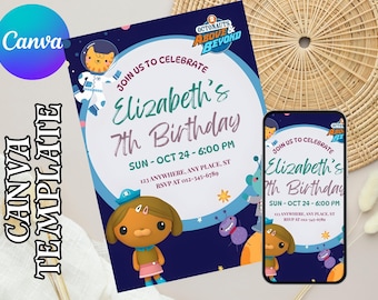 Editable The Octonauts Birthday Invitation Template, Printable Birthday Party Invitations, Digital Kids Party Invite, Boys & Girls Bday Card