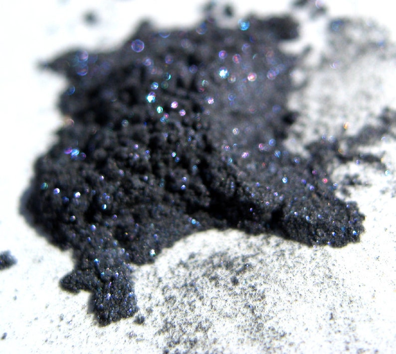 LAST CALL Indigo Eye Shadow Num. 11 Stormbringer Navy with Blue Violet Iridescent Shimmer Loose Pigment Mineral Eyeshadow Vegan image 2