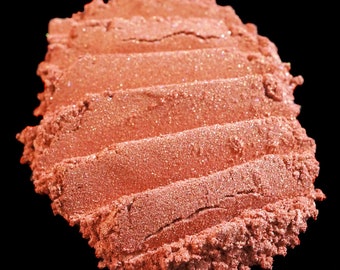 Rose Gold Highlighter "Helophytic" – Dusty Pink with Iridescent Copper Red Shimmer Loose Powder Highlight Blush Bronzer Num. H15 - Vegan