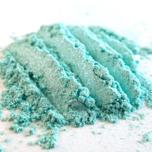 Pastel Green Eye Shadow Mint Car Minty Pale Blue Green Pearl With Iridescent Aqua Shimmer Loose Pigment Mineral Eyeshadow Num. 84 Vegan image 2