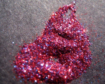 Red & Blue Glitter Blend "Crush" – Ruby, Sapphire, and Sheer Iridescent Blue Loose Cosmetic Glitter Mix Num. G08 - Valentine's Day - Vegan