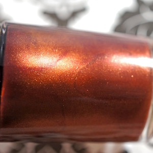 Metallic Copper Nail Polish &quot;Avenged&quot; – Red Violet with Bronze & Copper Shimmer Lacquer Num. NP41 - Halloween Quoth The Raven- Vegan 10 Free