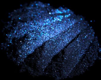 Midnight Blue Eye Shadow "Trance" – Metallic Blue Black Glitter Loose Pigment Mineral Eyeshadow Num. 212 – Halloween 2017 The Seance - Vegan