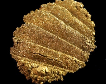 Metallic Bronze Eye Shadow Num. 283 Eidolon – Dark Gold with Green Glitter Loose Pigment Eyeshadow – Halloween 2021 Haunted House - Vegan