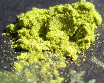 Chartreuse Eye Shadow "Tart" - Vivid, Bright, Sheer, Acid Lime, Sour Apple Green Shimmer Loose Pigment Mineral Eyeshadow Num. 17 - Vegan