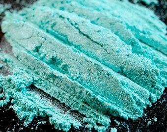 Pastel Green Eye Shadow "Mint Car" – Minty Pale Blue Green Pearl With Iridescent Aqua Shimmer Loose Pigment Mineral Eyeshadow Num. 84- Vegan
