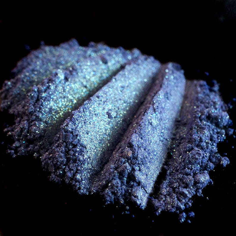 Duochrome Eye Shadow Here Be Monsters Blue Violet & Green-Gold Shimmer Loose Mineral Eyeshadow Num. 201 Mermaid Collection Vegan image 3