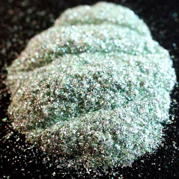 Green Glitter Blend "King Of Lost Hope" – Sheer Silver, Emerald, Mint, Lime, & Iridescent Green Loose Cosmetic Glitter Mix Num. G16 - Vegan