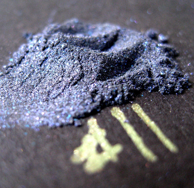 LAST CALL Indigo Eye Shadow Num. 11 Stormbringer Navy with Blue Violet Iridescent Shimmer Loose Pigment Mineral Eyeshadow Vegan image 1