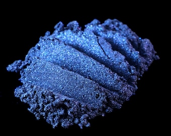 Marineblauer Lidschatten Num. 290 Scrimshaw – Tiefes Metallic Blau mit Iridescent Blue Shimmer Loose Pigment Lidschatten – Mermay 2022 - Vegan