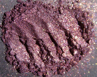 Smoky Plum Eye Shadow Num. 128 Grimoire – Warm Metallic Purple with Iridescent Copper Shimmer & Glitter Loose Mineral Eyeshadow – NOT Vegan