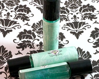Flacone roll-on di olio profumato Jade Beach - Profumo rollerball da 10 ml - Acqua dolce, sale marino, alghe, bergamotto, ozono, vetiver - Mermay - Vegano