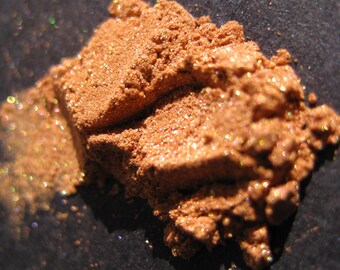 LAST CALL - Burnt Coral Eye Shadow "Tahiti" - Soft Terracotta with Copper & Gold Pearl Shimmer Loose Pigment Mineral Makeup Num. 24 - Vegan