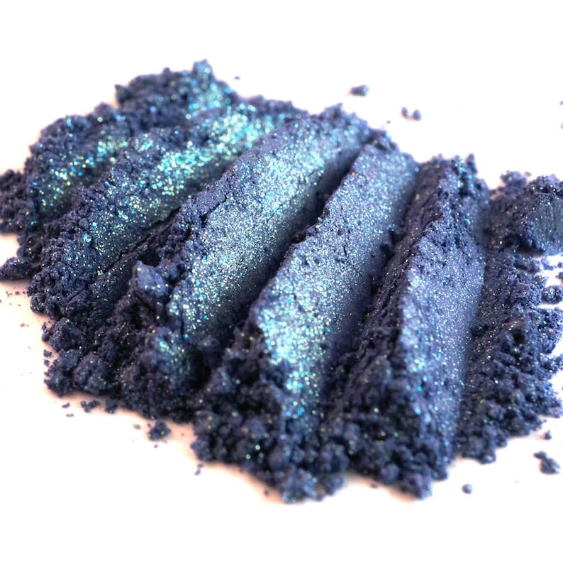 Duochrome Eye Shadow Here Be Monsters Blue Violet & Green-Gold Shimmer Loose Mineral Eyeshadow Num. 201 Mermaid Collection Vegan image 4