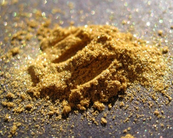 LAST CALL - Metallic Gold Eye Shadow "Gilty" - Brassy Yellow with Golden Shimmer & Glitter Loose Mineral Pigment Eyeshadow Num. 26 - Vegan